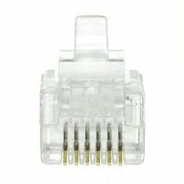 Swe-Tech 3C Phone/Data RJ12 Crimp Connectors for Flat Wire, 6P6C, 50PK FWT31D0-6P6CF